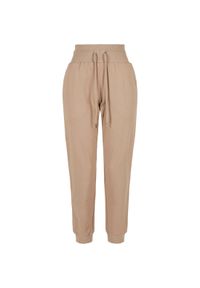 Damskie spodnie dresowe z wysokim stanem Urban Classics Organic. Stan: podwyższony. Kolor: brązowy. Materiał: dresówka. Długość: długie #1