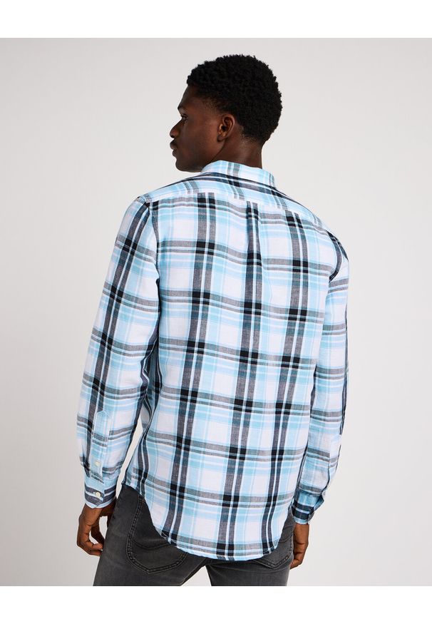 Lee - LEE LEESURE SHIRT MĘSKA KOSZULA W KRATĘ PREPPY BLUE 112349056 L66N044970