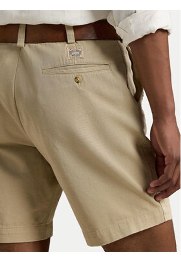 Polo Ralph Lauren Szorty materiałowe 710974909002 Beżowy Regular Fit. Kolor: beżowy. Materiał: bawełna