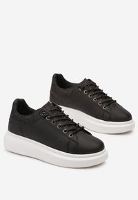 Born2be - Czarne Sneakersy Elenaya. Kolor: czarny. Materiał: skóra ekologiczna. Obcas: na platformie #5