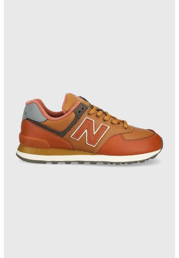 New Balance sneakersy ML574OMA kolor brązowy ML574OMA-225. Nosek buta: okrągły. Zapięcie: sznurówki. Kolor: brązowy. Materiał: guma. Model: New Balance 574