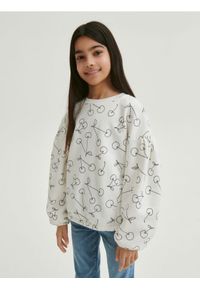 Reserved - Bluza w wisienki - złamana biel. Materiał: dzianina, bawełna