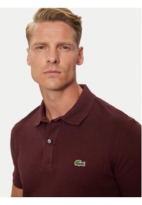 Lacoste Polo PH4012 Bordowy Slim Fit. Typ kołnierza: polo. Kolor: czerwony. Materiał: bawełna