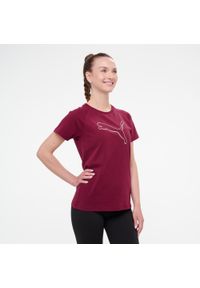 Koszulka damska Puma Gym & Pilates. Kolor: czerwony. Materiał: bawełna. Sport: joga i pilates