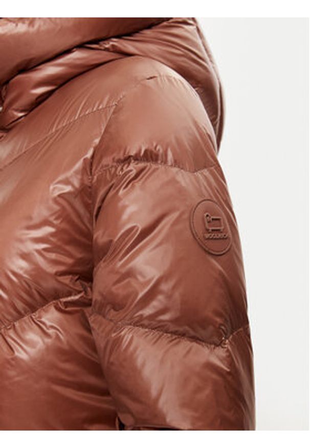 Woolrich Kurtka puchowa Aliquippa Long CFWWOU0926FRUT3085 Brązowy Regular Fit. Kolor: brązowy. Materiał: syntetyk