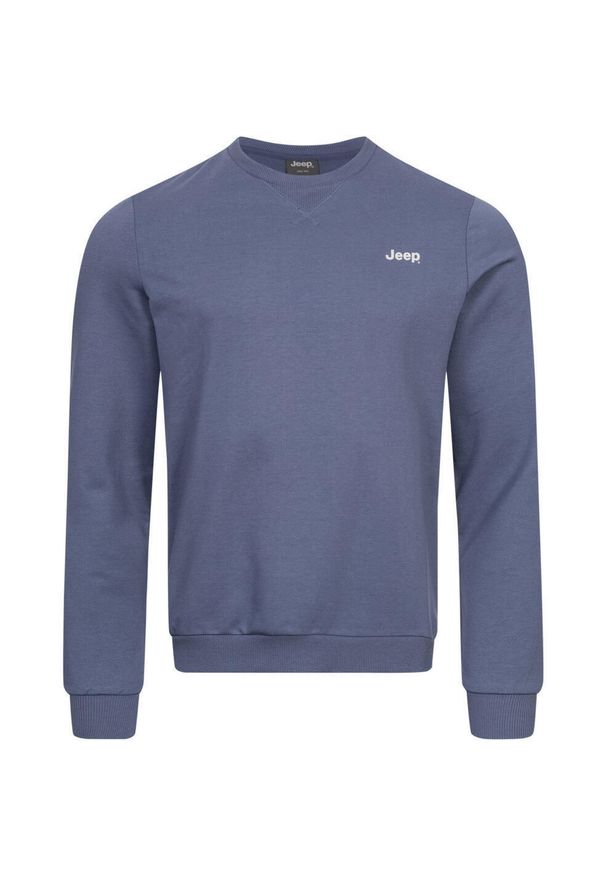 Męska bluza Jeep® L - Wygodna bawełna z okrągłym dekoltem. Kolor: fioletowy. Materiał: bawełna