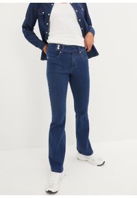 bonprix - Dżinsy ze stretchem Bootcut, mid waist. Kolor: niebieski