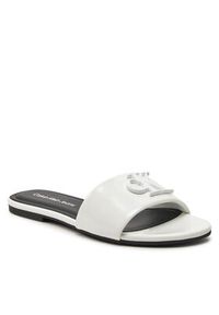 Calvin Klein Jeans Klapki Flat Sandal Slide Mg Met YW0YW01348 Biały. Kolor: biały #4