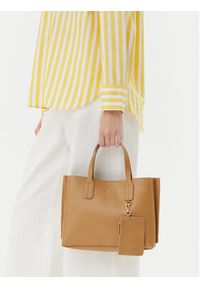 TOMMY HILFIGER - Tommy Hilfiger Torebka Th Distinct Mini Tote AW0AW17192 Brązowy. Kolor: brązowy. Materiał: skórzane #4