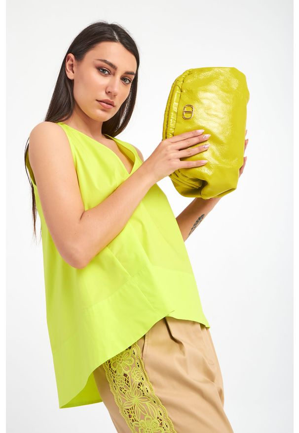 Twinset Milano - TOREBKA TWINSET. Wzór: aplikacja. Dodatki: z aplikacjami. Materiał: skórzane, lakierowane