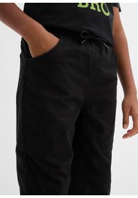 bonprix - Spodnie ocieplane chłopięce z gumką w talii, regular fit. Kolor: czarny #2