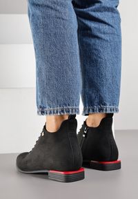 Renee - Czarne Botki Vices Trzewiki z Imitacji Zamszu Aliff. Okazja: na co dzień. Kolor: czarny. Materiał: zamsz. Styl: klasyczny, casual, elegancki #6