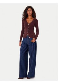 Guess Kardigan W5BR16 Z3OW2 Bordowy Slim Fit. Kolor: czerwony. Materiał: syntetyk #4