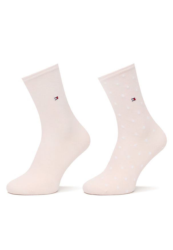 TOMMY HILFIGER - Zestaw 2 par wysokich skarpet damskich Tommy Hilfiger. Kolor: różowy