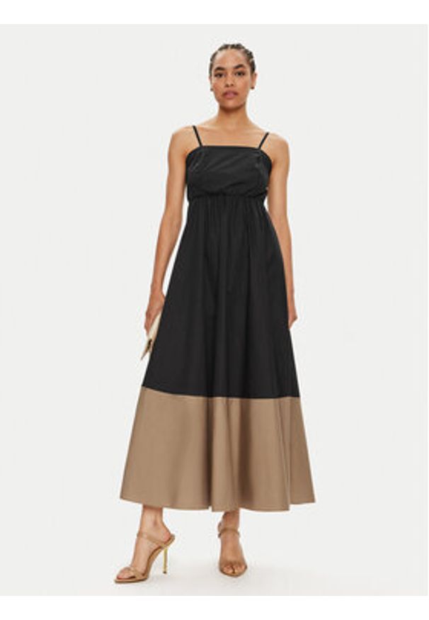 ViCOLO Sukienka letnia TB2499 Czarny Regular Fit. Kolor: czarny. Materiał: bawełna. Sezon: lato