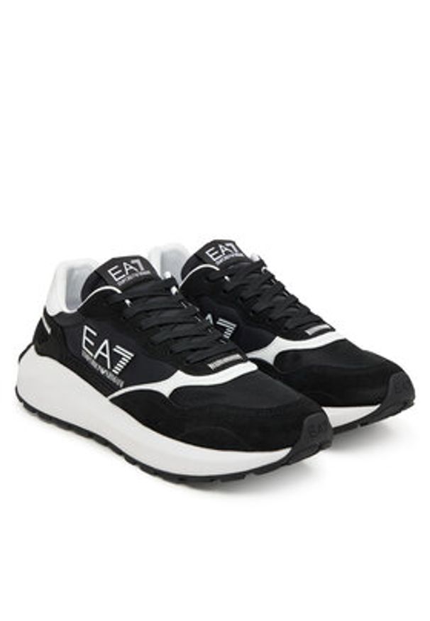EA7 Emporio Armani Sneakersy 7X000341 AF18616 MC001 Czarny. Kolor: czarny. Materiał: zamsz, skóra