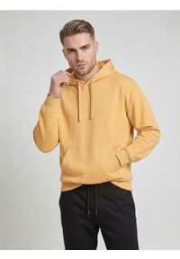 Sinsay - Bluza z kapturem comfort fit z domieszką bawełny - kremowy. Typ kołnierza: kaptur. Kolor: kremowy. Materiał: bawełna #1