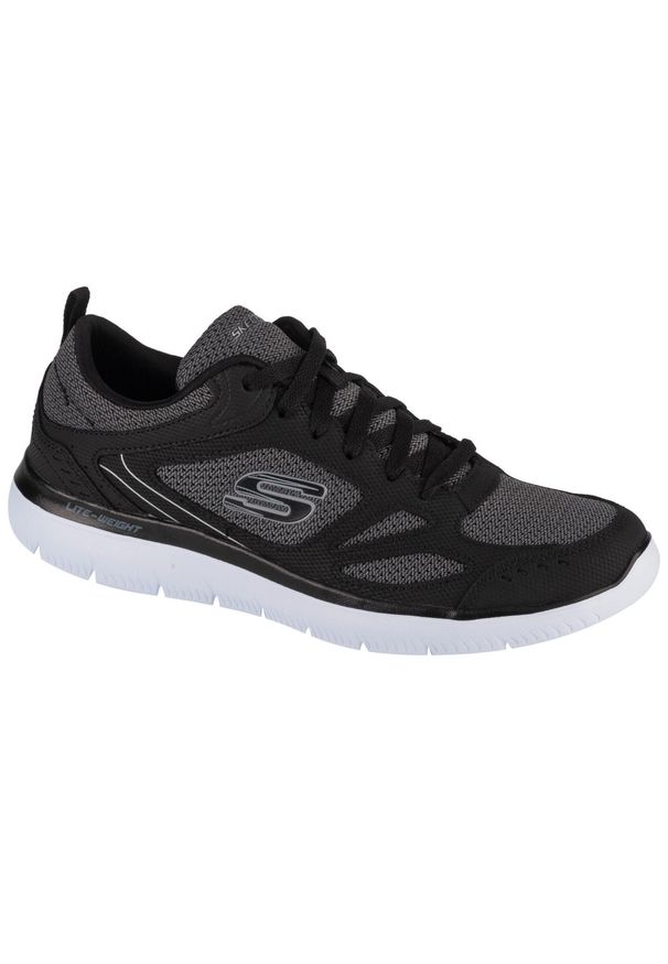 skechers - Buty do chodzenia męskie Skechers 52812BKW. Zapięcie: sznurówki. Kolor: szary, wielokolorowy, czarny. Materiał: materiał, syntetyk, tkanina. Szerokość cholewki: normalna. Sport: turystyka piesza