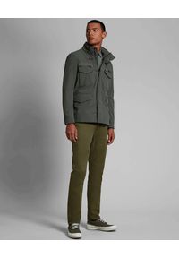 FAY - Zielona kurtka z kieszeniami. Kolor: szary. Materiał: tkanina. Styl: klasyczny #4