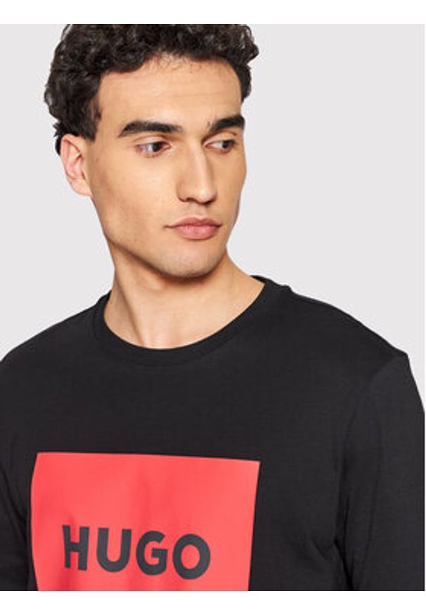 Hugo T-Shirt Dulive222 50467952 Czarny Regular Fit. Kolor: czarny. Materiał: bawełna