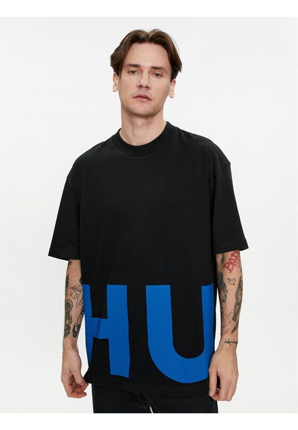 Hugo T-Shirt Nannavaro 50509840 Czarny Oversize. Kolor: czarny. Materiał: bawełna