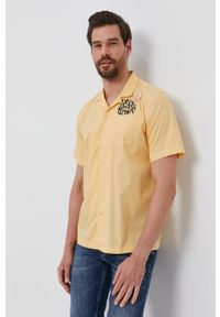Pepe Jeans Koszula bawełniana męska kolor żółty regular. Okazja: na co dzień. Kolor: żółty. Materiał: bawełna. Długość rękawa: krótki rękaw. Długość: krótkie. Styl: casual #7