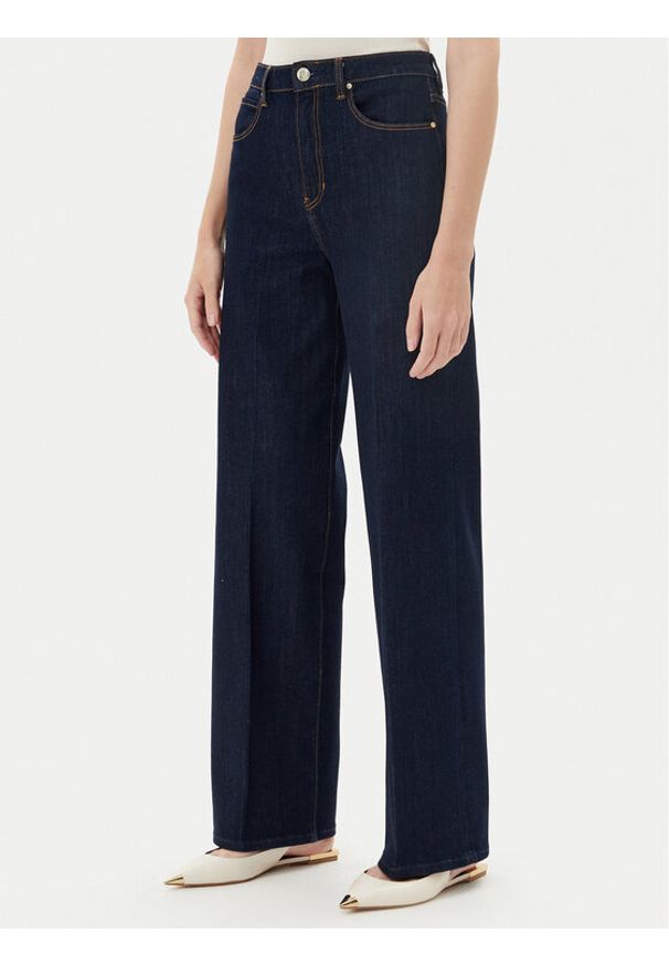 Guess Jeansy W5YA1A D5PW1 Granatowy Wide Leg. Kolor: niebieski