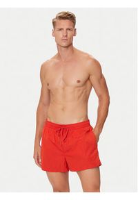 Calvin Klein Swimwear Szorty kąpielowe KM0KM01048 Czerwony Regular Fit. Kolor: czerwony. Materiał: syntetyk #4