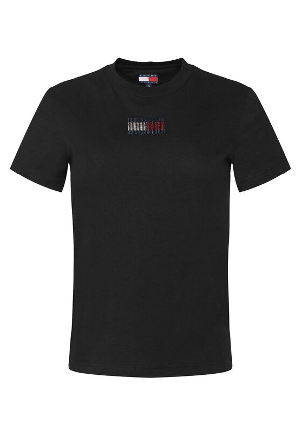 Tommy Jeans T-Shirt Party Flag DW0DW21965 Czarny Regular Fit. Kolor: czarny. Materiał: bawełna