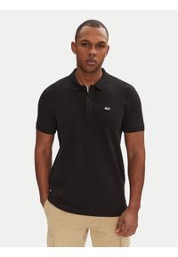 Tommy Jeans Polo DM0DM20676 Czarny Slim Fit. Typ kołnierza: polo. Kolor: czarny. Materiał: bawełna