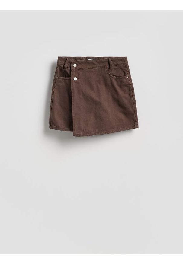 Reserved - Jeansowe spódnico-szorty - dark grey jeans. Materiał: jeans