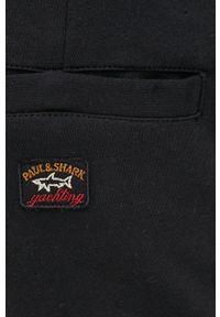 PAUL & SHARK - Paul&Shark spodnie dresowe męskie kolor czarny gładkie. Kolor: czarny. Materiał: dresówka. Wzór: gładki #4