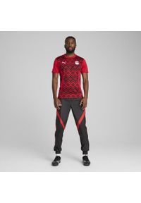 Puma - Męska koszulka przedmeczowa Egipt PUMA Red Black. Kolor: czerwony, czarny, wielokolorowy