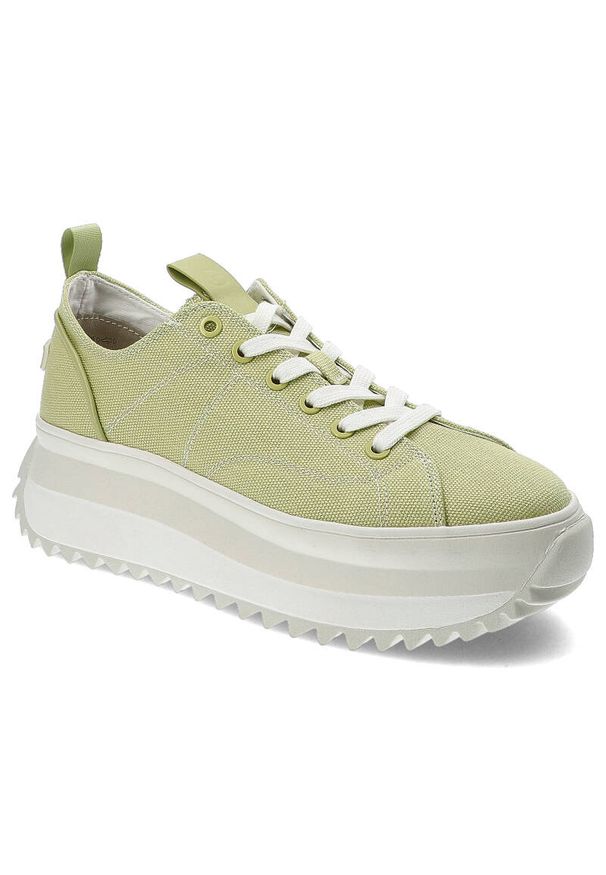 Zielone Sneakersy Tamaris Modne Obuwie Damskie. Okazja: na co dzień, na spacer. Zapięcie: sznurówki. Kolor: zielony. Materiał: materiał. Sezon: lato, wiosna. Sport: turystyka piesza