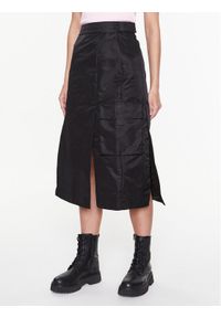 Remain Spódnica trapezowa Nylon Midi Slit RM2118 Czarny Regular Fit. Kolor: czarny. Materiał: nylon, syntetyk