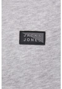 Jack & Jones Bluza męska kolor szary z kapturem z aplikacją. Typ kołnierza: kaptur. Kolor: szary. Wzór: aplikacja