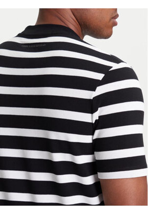 Karl Lagerfeld - KARL LAGERFELD T-Shirt 755022 553231 Czarny Regular Fit. Typ kołnierza: dekolt w karo. Kolor: czarny. Materiał: bawełna
