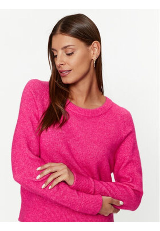 Samsoe & Samsoe - Samsøe Samsøe Sweter Nor F00022152 182330TCX Różowy Regular Fit. Kolor: różowy. Materiał: syntetyk, wełna