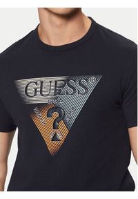 Guess T-Shirt M5RI14 J1314 Granatowy Slim Fit. Kolor: niebieski. Materiał: bawełna