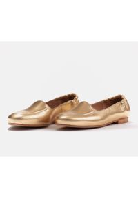 Marco Shoes Baleriny damskie z gumką w cholewce złoty. Kolor: złoty. Szerokość cholewki: normalna #4