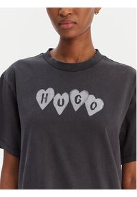Hugo - HUGO T-Shirt Vintage 50561164 Czarny Relaxed Fit. Kolor: czarny. Materiał: bawełna. Styl: vintage #5