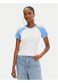 Juicy Couture T-Shirt Contrast JCWCT125307 Biały Slim Fit. Kolor: biały. Materiał: bawełna