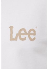 Lee bluza bawełniana męska kolor biały z nadrukiem. Kolor: biały. Materiał: bawełna. Wzór: nadruk #4