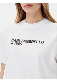 Karl Lagerfeld - KARL LAGERFELD T-Shirt A1W17005 Biały Relaxed Fit. Typ kołnierza: dekolt w karo. Kolor: biały. Materiał: bawełna #3
