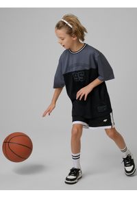 4f - 4F Koszulka sportowa szybkoschnąca chłopięca - czarna 134/140 (8-10 lat). Kolor: czarny. Sezon: lato #2