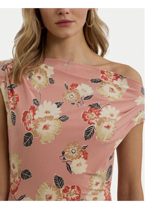 Lauren Ralph Lauren - LAUREN RALPH LAUREN Sukienka koktajlowa 250964083001 Różowy Slim Fit. Kolor: różowy. Materiał: syntetyk. Styl: wizytowy