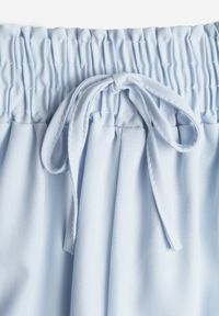 Renee - Jasnoniebieskie Spodnie High Waist z Szerokimi Nogawkami z Wiskozą Wykończone Gumką w Talii Crisantas. Okazja: na co dzień, na spotkanie biznesowe, na spacer. Stan: podwyższony. Kolor: niebieski. Materiał: wiskoza. Styl: casual, biznesowy, elegancki #5