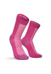 SIROKO - Skarpetki rowerowe z wełną merino Kolarstwo Siroko SRX Sella. Kolor: różowy. Materiał: wełna. Sport: kolarstwo #1