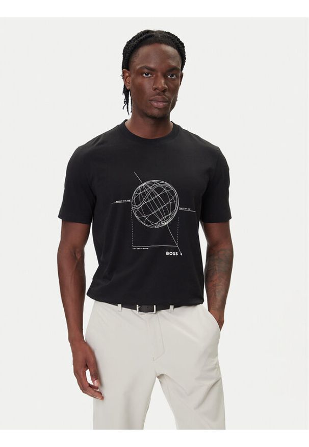 BOSS T-Shirt League GRX 50549413 Czarny Relaxed Fit. Kolor: czarny. Materiał: bawełna