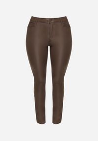 Born2be - Brązowe Spodnie Skinny Gasi. Kolekcja: plus size. Kolor: brązowy #5
